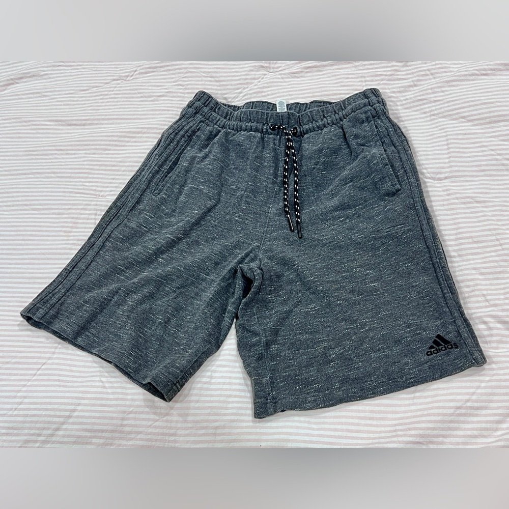 Adidas Gray Athletic Shorts with Drawstring Waistband